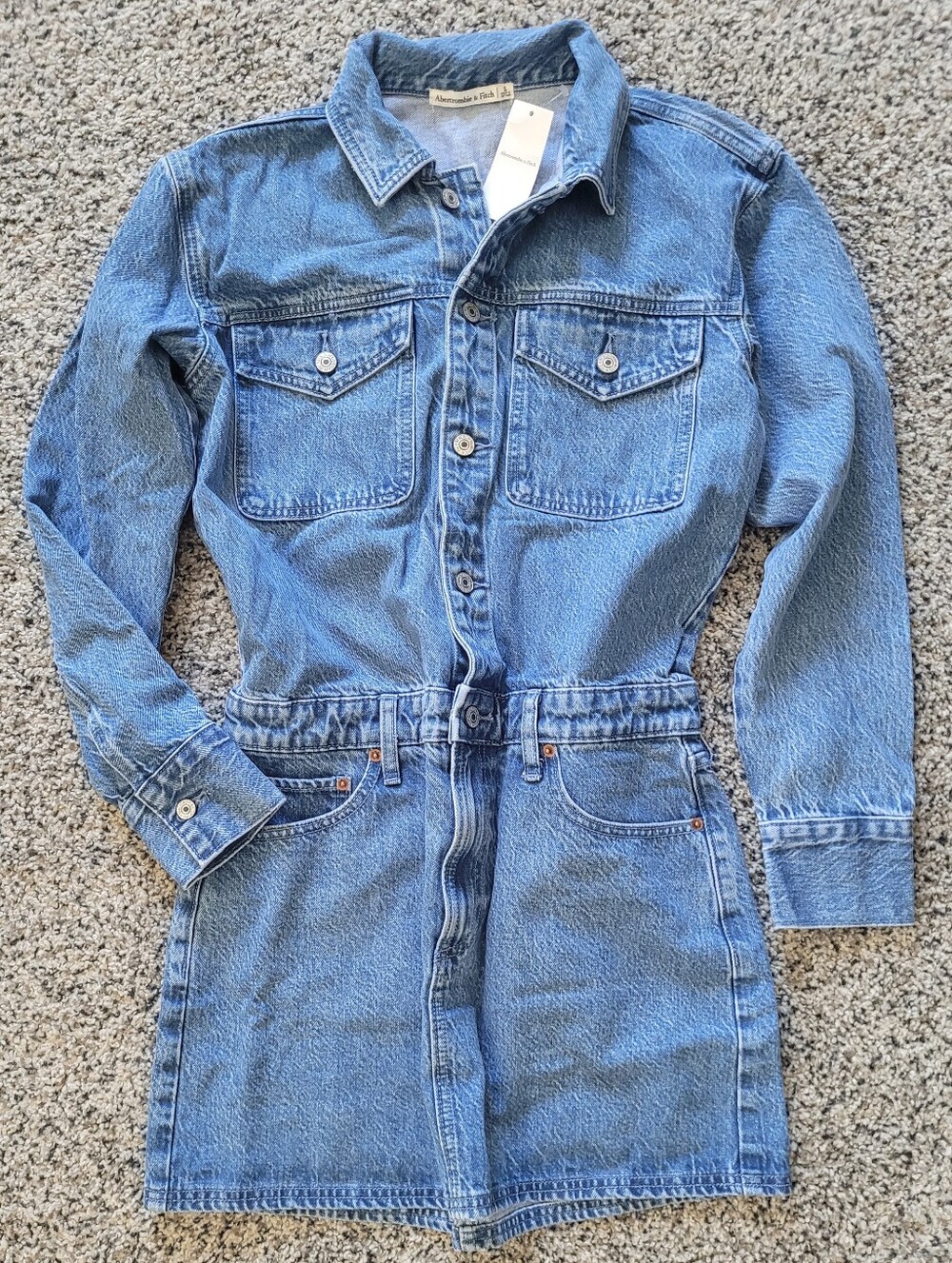 NWT Abercrombie & Fitch Long Sleeve Denim Shirt Dress